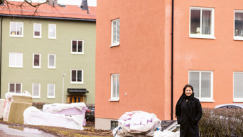 Elin Granat bor i föreningen och är mycket nöjd med renoveringens resultat. Foto: David Einar